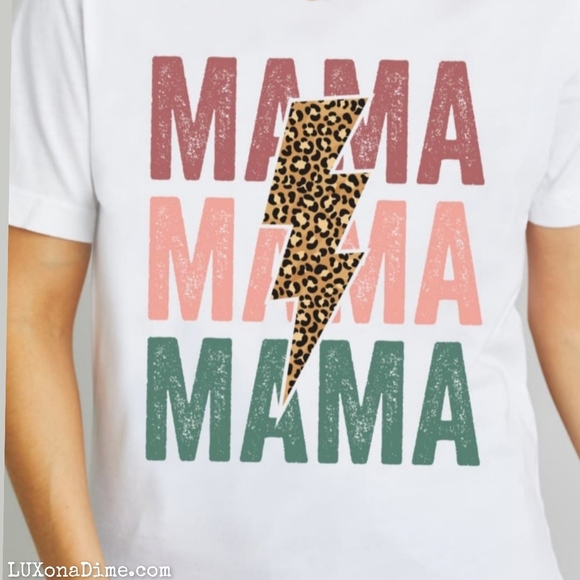 Cotton Leopard MAMA Colorful Graphic Short-sleeve Tee Shirt White - Picture 3 of 9